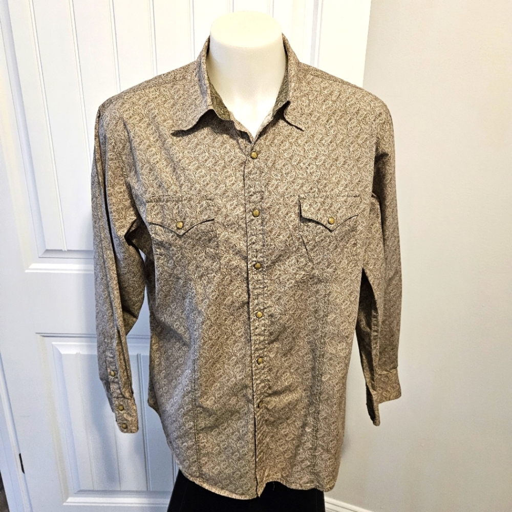 WRANGLER RETRO PREMIUM PEARL SNAP PAISLEY SHIRT MENS SZ XXL